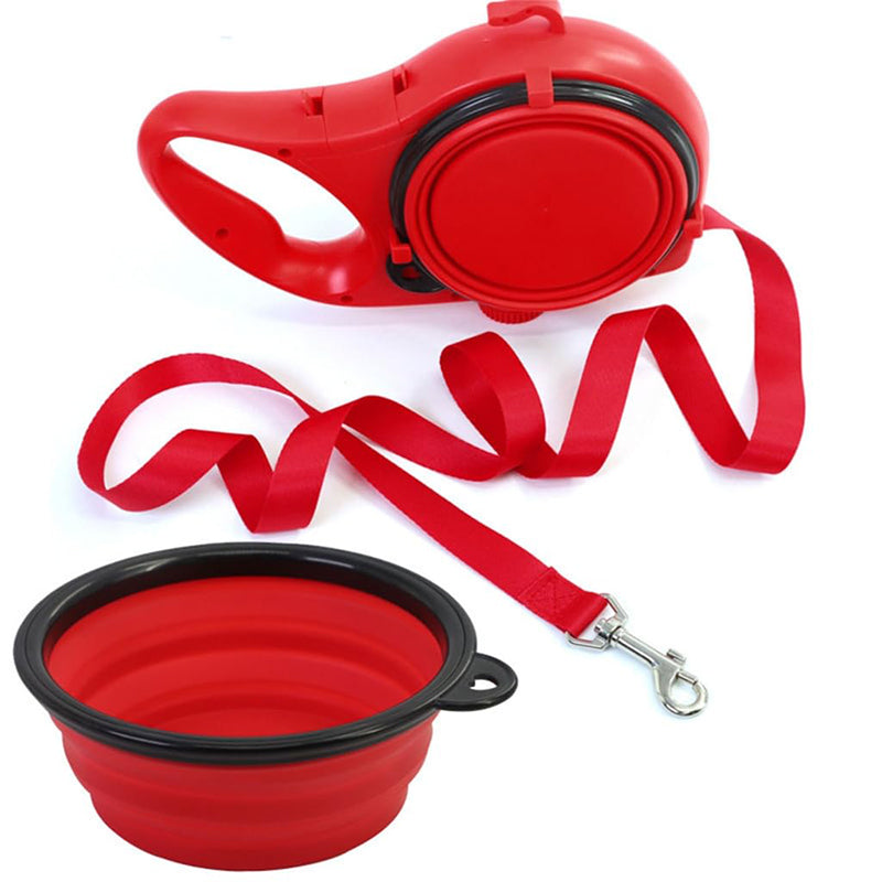 PawWalk 4‑in‑1™ – Portable Pet Walking Leash with Bowl & Bag Dispenser