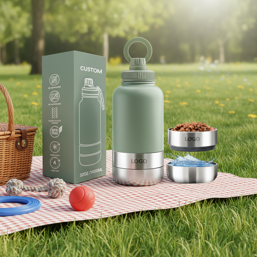 PawTravel 3‑in‑1™ – Portable Pet Travel Bottle for Walks & Trips